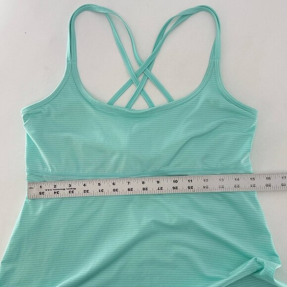 Soybu Active Turquoise Striped Dress Sz L Built In Bra Preppy‎ Boho See Photos - Picture 11 of 11